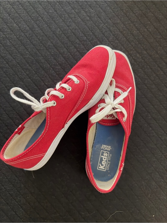 Keds Shoes - Keds Red Canvas Lace-Up Sneakers - Size 7